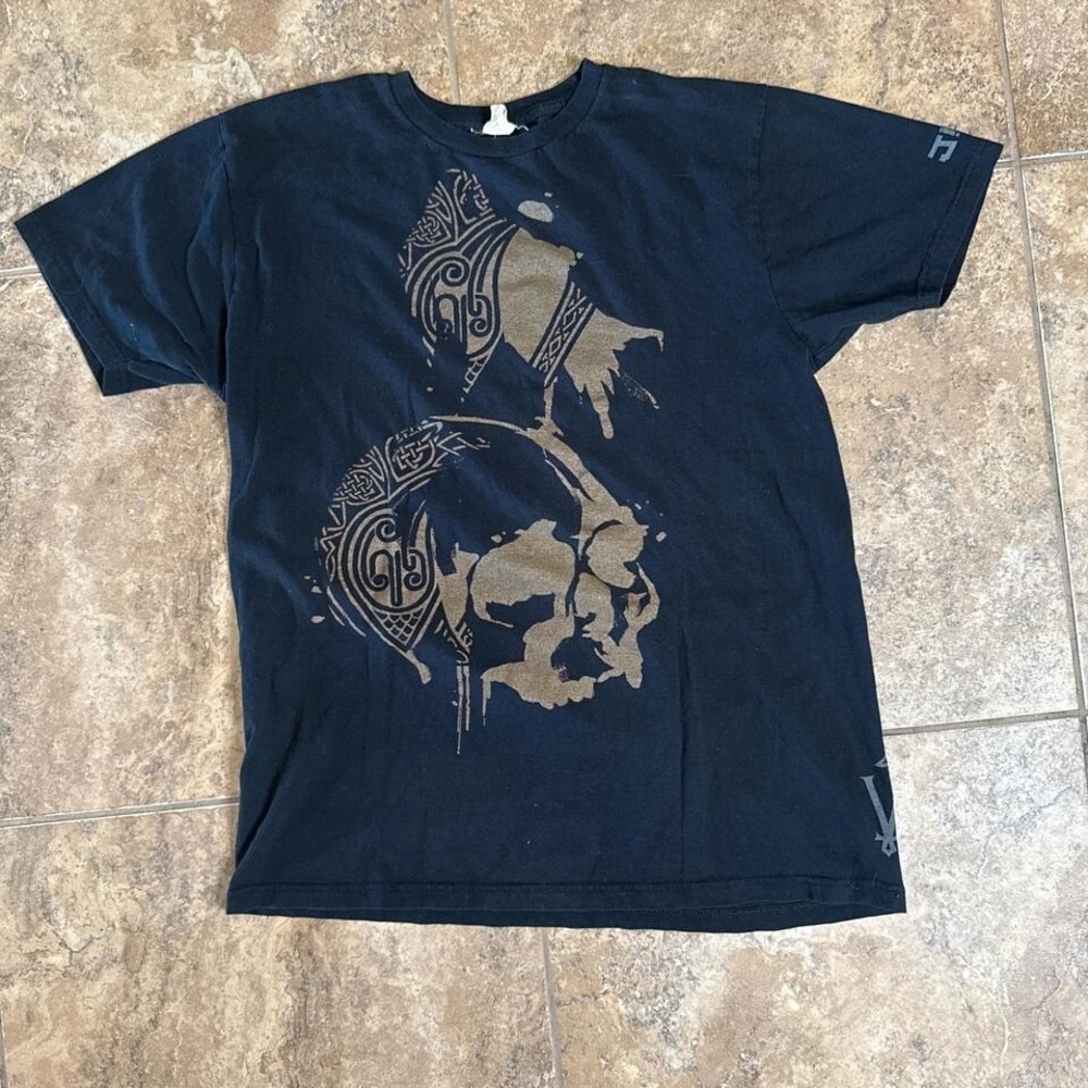 J!NX Vindictus Black T-Shirt Gold Front Design Men's Size Large Gamer Graphic Te